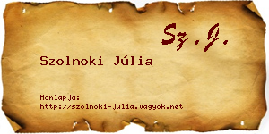 Szolnoki Júlia névjegykártya