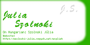 julia szolnoki business card