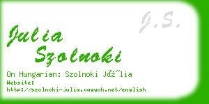 julia szolnoki business card